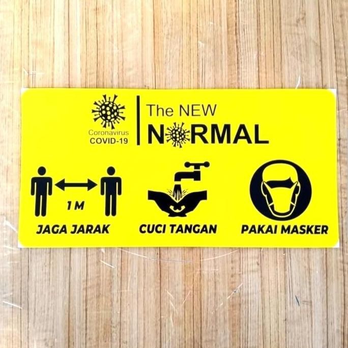 

Sign Sticker K3 Rambu Safety New Normal Covid 19 Ukuran 20X40Cm