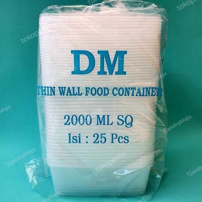 Termurah Kotak Makanan/Thinwall Square Dm 2000Ml/2000 Ml