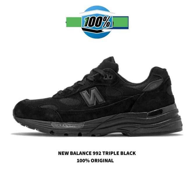 New  Sepatu New Balance 992 Triple Black BNIB Original