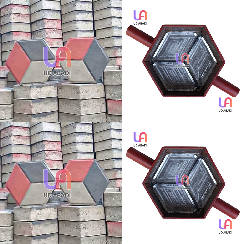 CETAKAN PAVING SEGI ENAM MOTIF 3D 3 DIMENSI // CETAKAN PAVING MOTIF SEGI 6 // PAVING HEXAGONAL