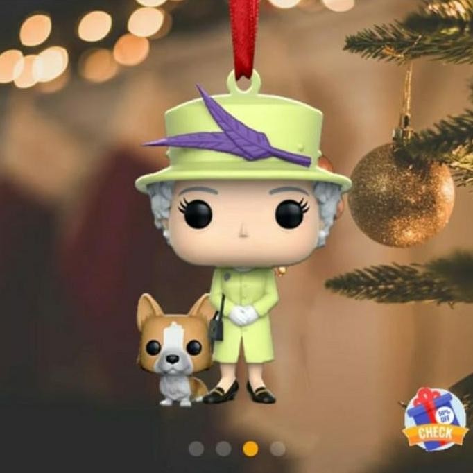 Hiasan Pohon Natal Queen Ii With Corgi / Hanging Toys Eb Home 1145