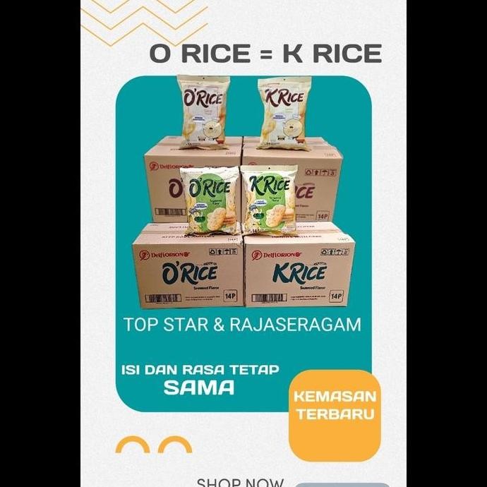 New O Crackers Rice Delfi Orion Krekers Beras O'Rice Orice Seaweed O Rice