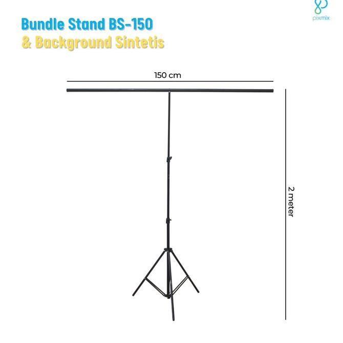Paket Background Stand 150 + Background Studio Foto Pixmix