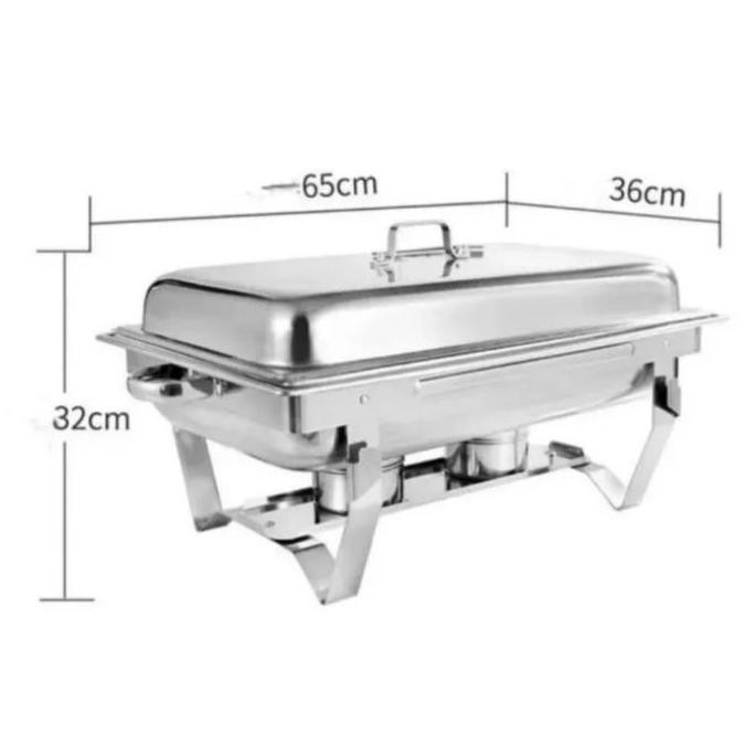 Panci Pemanas Prasmanan Segi Jumbo Chafing Dish 11 -12 Liter