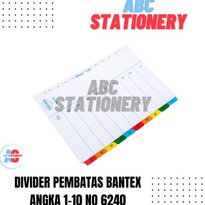 Divider Pembatas Bantex Angka 1-10 No 6240