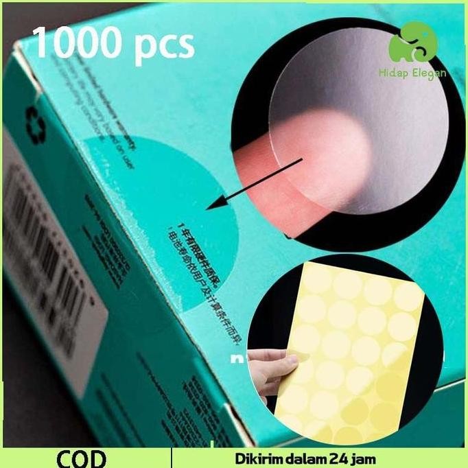 1000Pcs Segel Stiker Anti Air Stiker Vinyl Bulat Transparant Label Segel Polos Sticker Bundar Diamet