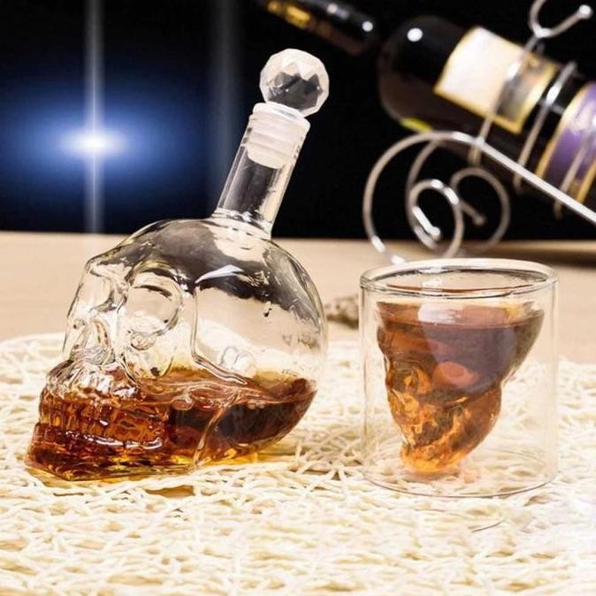 Botol Kaca Tengkorak Crystal Skull Vodka Bottle 750Ml Kn368