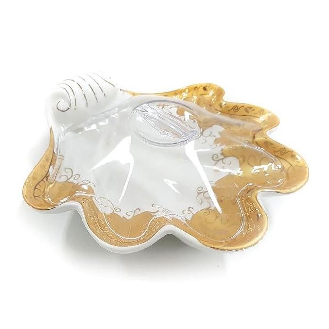 (Good) Vicenza Piring Kerang dengan Tutup H11-C Motif Marigold