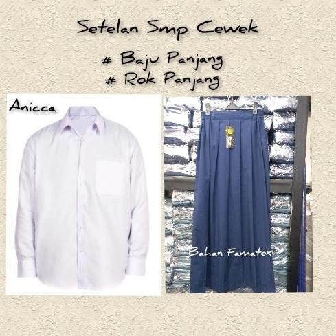 Setelan Smp Cewek Baju Panjang Rok Panjang Seragam Sekolah