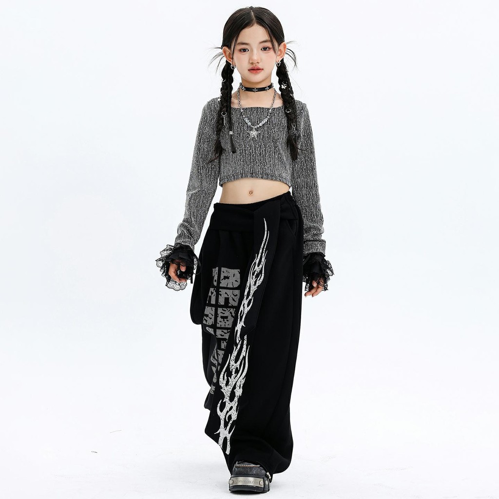 Children's Jazz Dance Performance Costumes jazz Long Sleeve Girl Street Dance Trendy Cool Fashionabl