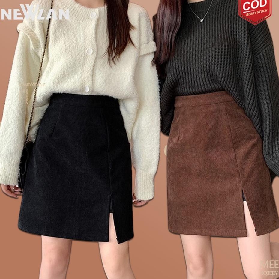 Newlan Dq011 Corduroy Veet Skirtkorean Women Skirtrok Pendekrok Beludrurok Veet Alice Skirtrok Autum
