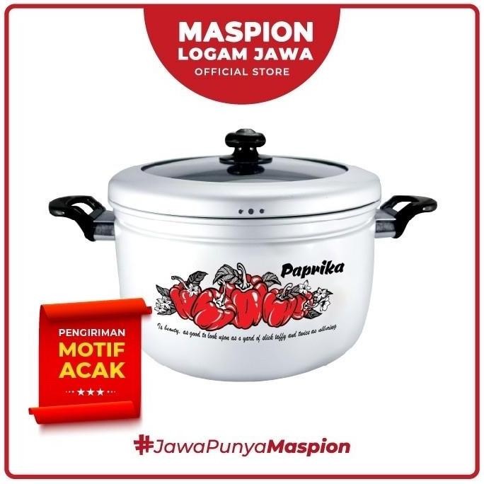 Promo Maspion Dandang Pancaguna 45 Cm Tutup Kaca White - Kukusan Aluminium COD