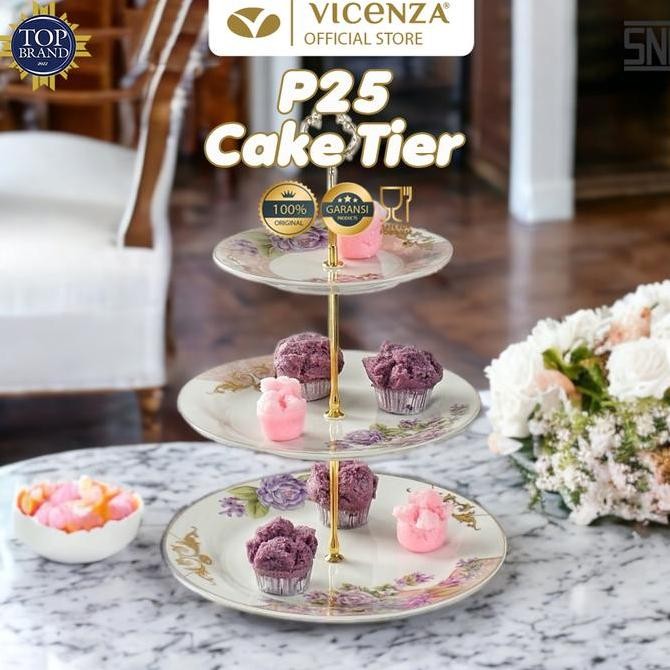 (Good) Vicenza Third Plate - Piring Susun P25 Motif Magnolia