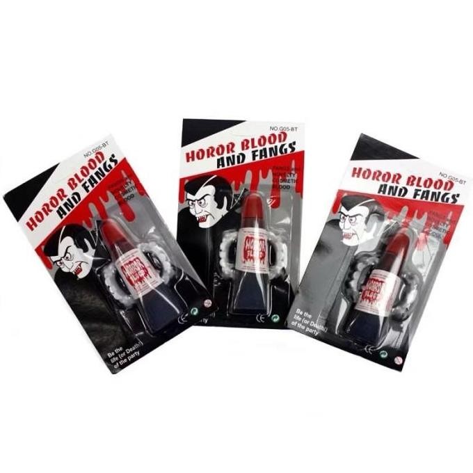 CR - gigi drakula darah palsu cosplay halloween anak / gigi vampir vampire TERLARIS