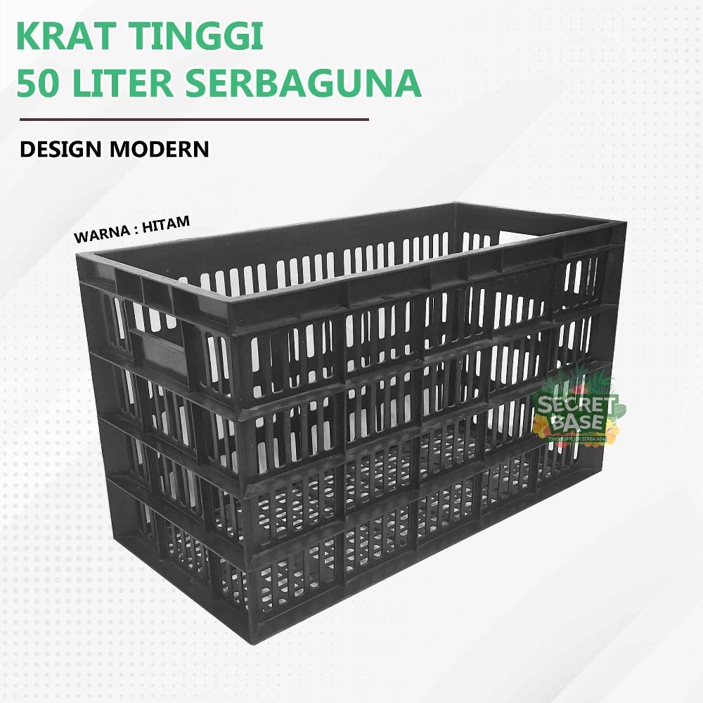 NEW KRAT TINGGI 50 LITER - Krat Rak Piring / Keranjang Pakaian Serbaguna
