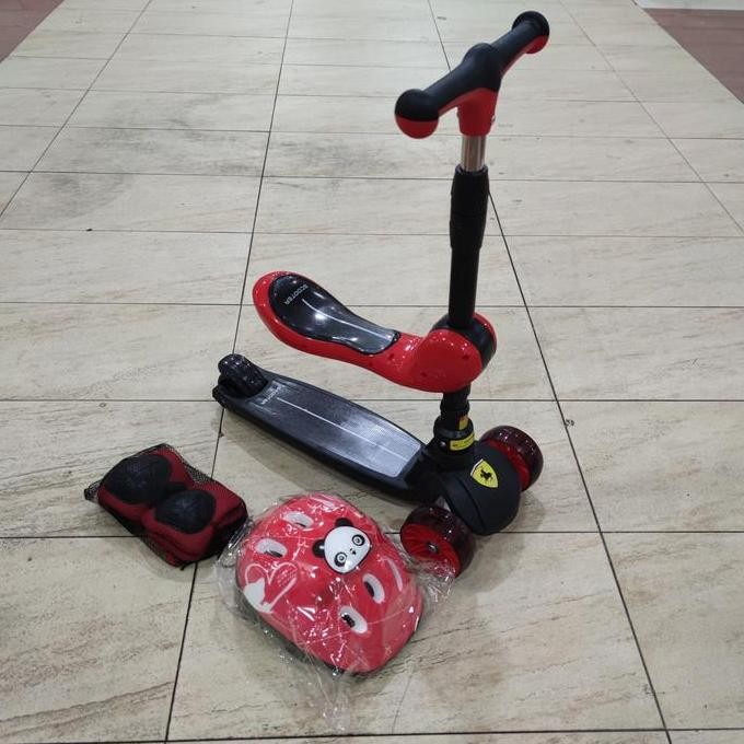Skuter Otoped Anak Duduk 3 Roda 2in1 Musik + Lampu