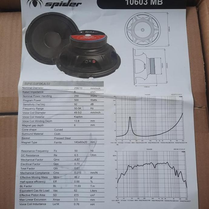 Speaker Black Spider 10inch 10603 Original