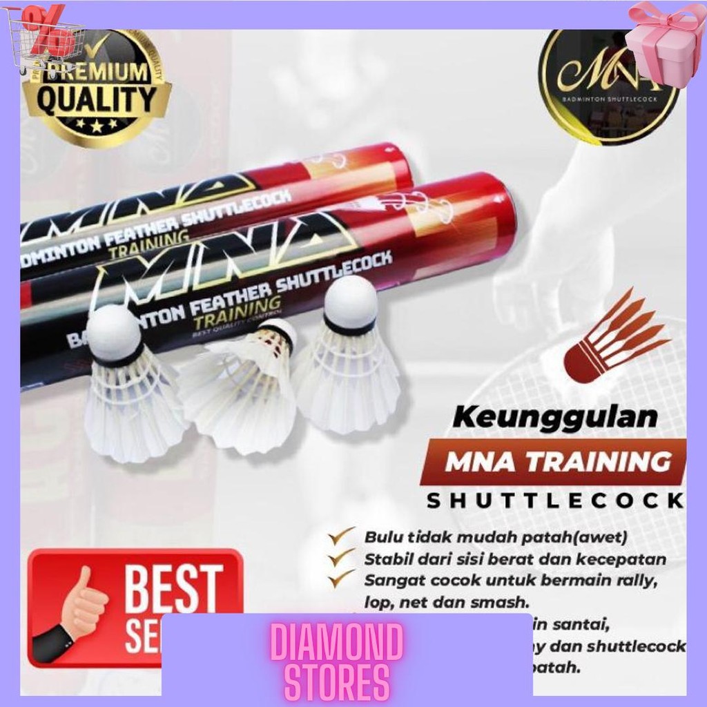 Sale MNA Shuttlecock Training Spin Berputar 12 Pcs