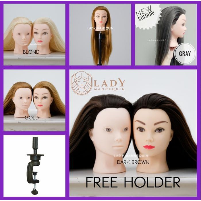 TERBARU Manekin Rambut / Patung Rambut / Boneka Rambut Sintetis