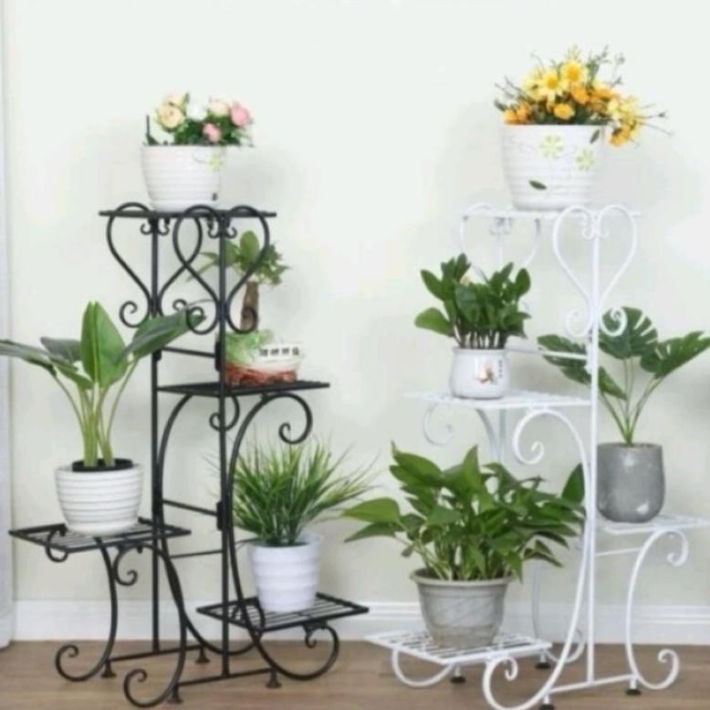 Rak Bunga Besi  Susun  2 / standing pot / Rak Besi Minimalis & Eksklusif Cantik Hiasan Rumah / rak b