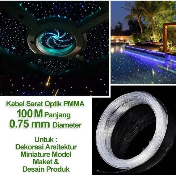<<<<<] Serat Optik - Fiber Optic PMMA 0.75 mm Panjang 100 M
