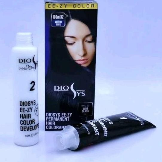 Dyosis Hair Color Blue Black, Pewarna Rambut Permanent Cat nyu henna Gray