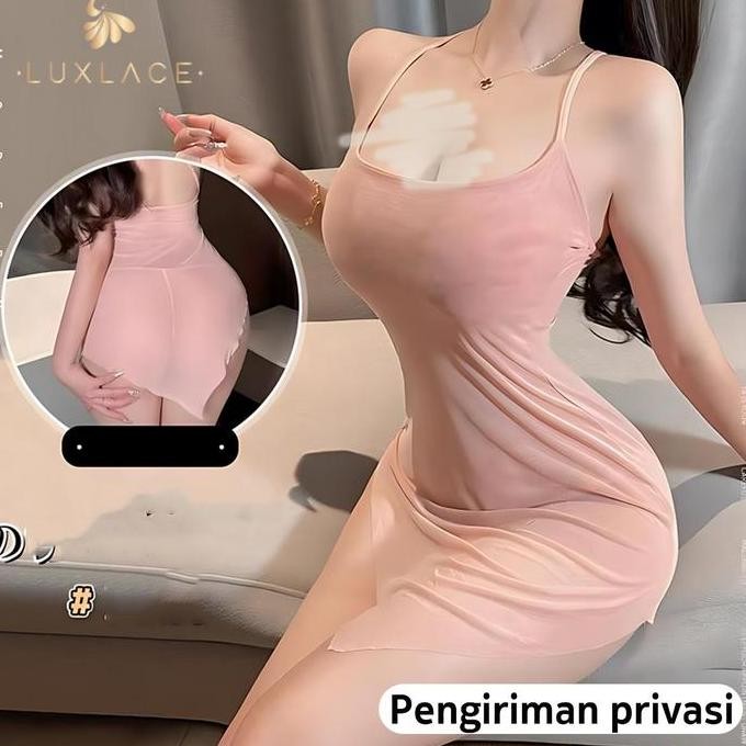 9213 Luxlace Baju Tidur Meong Minji Piyama Ungu Piyama Dinas Malam Piyama Silk Dress Pajamas Baju Ti