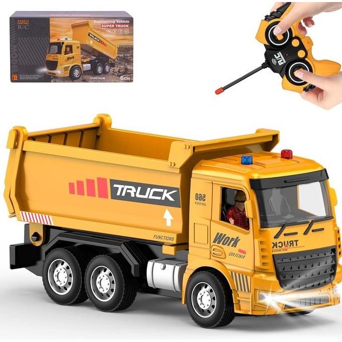 DI123 >> Mainan RC Dump Truk Pasir Remote Control Musik Baterai Cas- Tidak Ada Merk - Toys Kontrol M