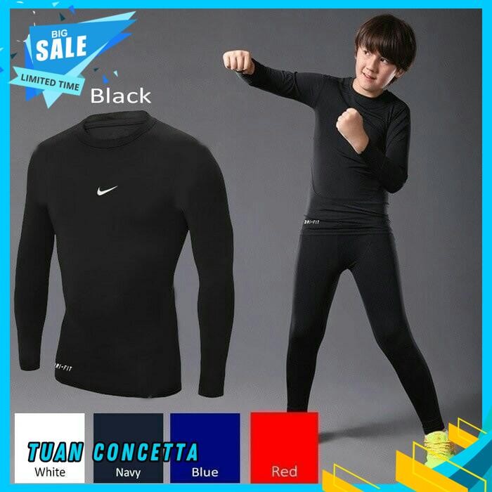MANSET BASELAYER ANAK KECIL KIDS KETAT TRAINING PRO COMBAT BAJU KAOS TSHIRT FUTSAL OLAHRAGA INDONESI