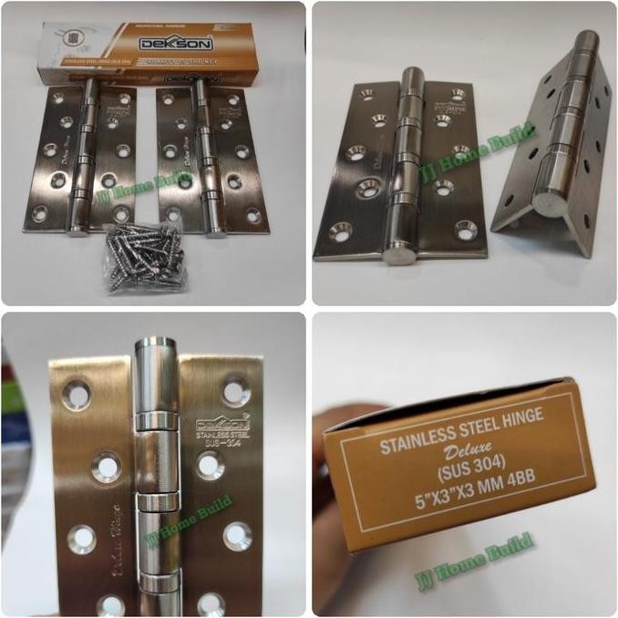 Terbaik Engsel Dekson Deluxe 5"X3"X3Mm 4Bb Stainless Sus 304/Engsel Pintu 100% Ori