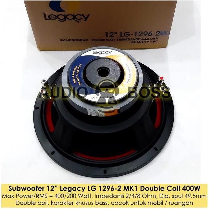 Speaker Subwoofer Legacy 12 inch LG 1296-2 400W / 12" Double Coil 1296