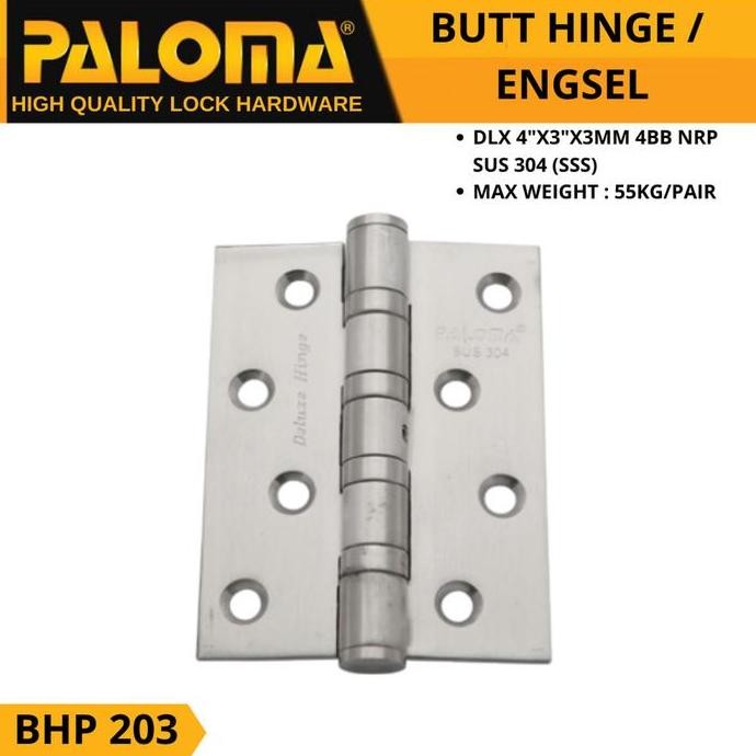 Terbaik Engsel Pintu Paloma Bhp 203 Dlx 4X3X3Mm 4Bb Nrp 100% Ori