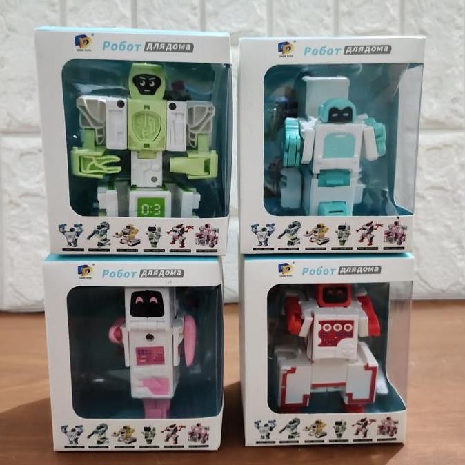 DE100 >> Mainan Puzzle Brick Angka Dan Huruf Jadi Robot Mekanikal