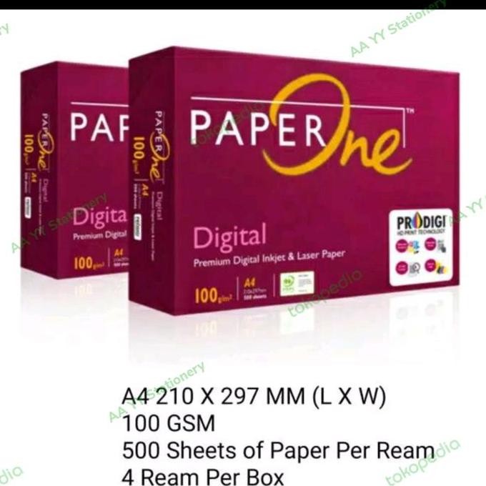 Terbaik Kertas Hvs 100 Gram Paper One 100% Ori