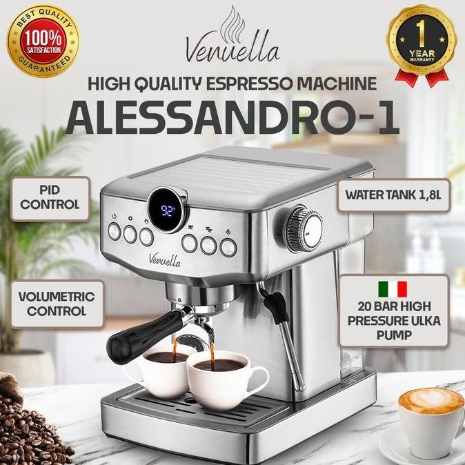 Mesin Kopi Espresso Rumahan Alessandro 1 - Venuella Home Specialist Espresso Machine Original