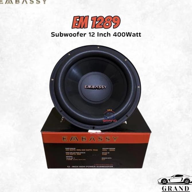 TERBARU - Speaker Embassy 12 Inch Doble Coil Subwoofer EM 1289 Spiker Bass