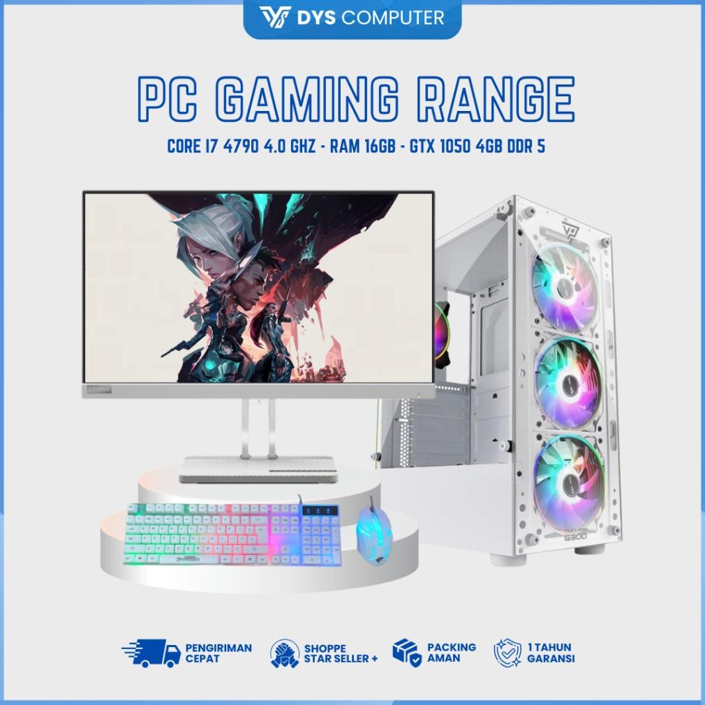 NEW PC FullSet Gaming Range I7 / GTX 1050 TI / 500GB / SSD / DDR5