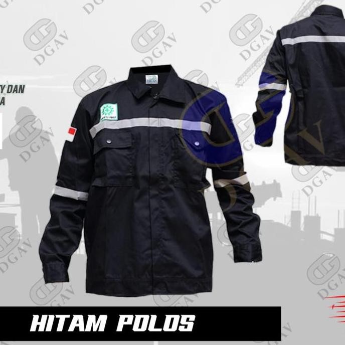 Wearpack atasan,seragam atasan,baju kerja warna hitam polos