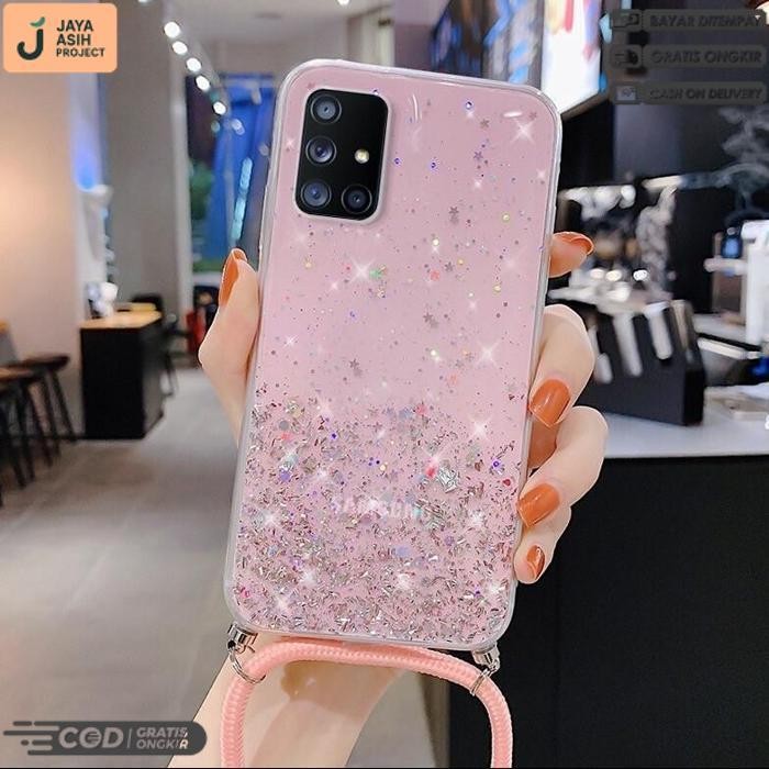 Premium Vivo V21/X60/X60 Pro/V7/Y53/V7+/V11/V11 Pro/V17 Pro/Y53S Case Tali Gantungan Nagita Gliter L