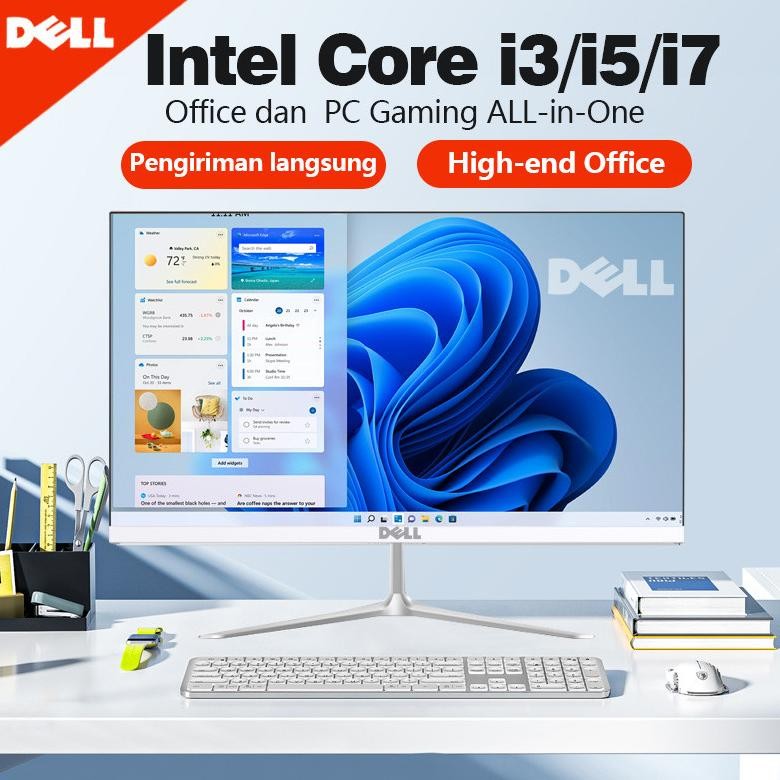 NEW PC komputer all in one gaming full set core i5 Baru Desktop 22/24 inch RAM16G+512GB SSD kasir/Of