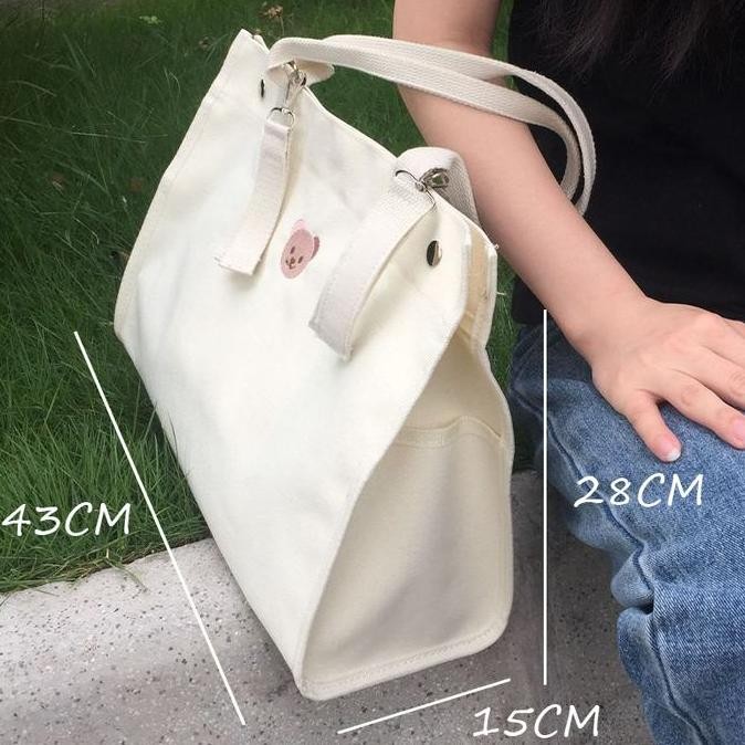 Tas Kanvas Anak Tas Bayi Ibu Tas Bahu Kanvas Wanita Santai Besar Tas Ransel Bayi Mommy Diaper Caddy 