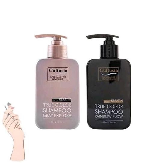 Cultusia - True color shampo, shampo untuk rambut warna, shampo penghilang warna kuning  pada bleach