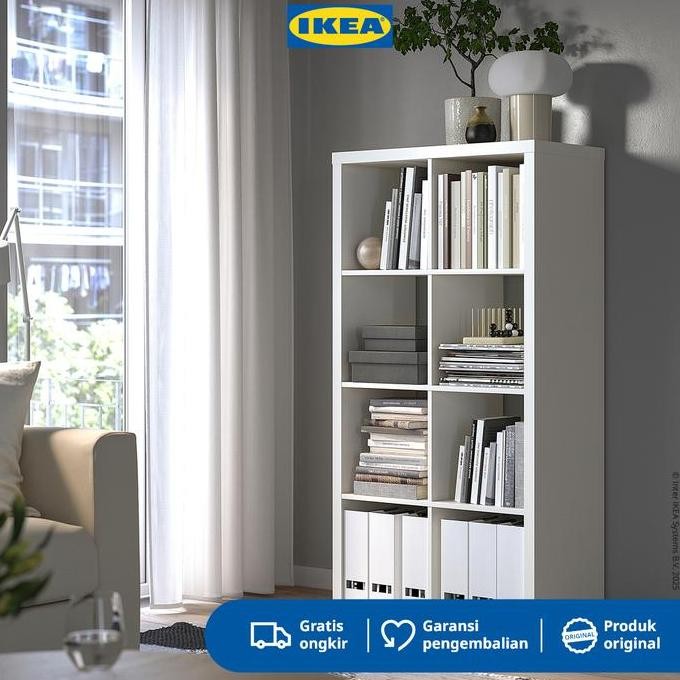 IKEA KALLAX Rak Pajangan Minimalis Putih Berkualitas 77x147cm Furniture