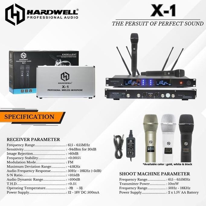 MIC WIRELESS HARDWELL X1 ORIGINAL 2 mic handheld Hardcase