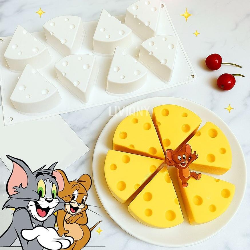 Cetakan Silikon Kue Cheesecake Jelly Puding Bentuk Keju El Tom And Jerry Silicone Mold Cheese Cake 8