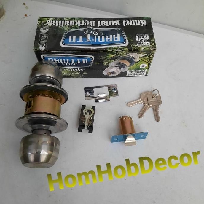 Terbaik Kunci Pintu Bulat Stainliess Arnetta 100% Ori