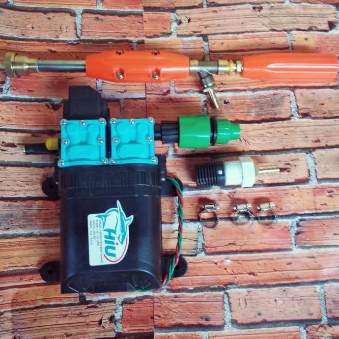 Paket Dinamo hiu dual Pump stik dan aksesoris doorsmeer mini 12V