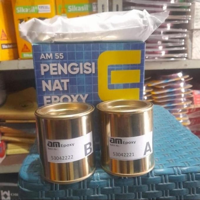 Terbaik Am 55 Tile Grout Epoxy White Pengisi Nat Epoxy 100% Ori