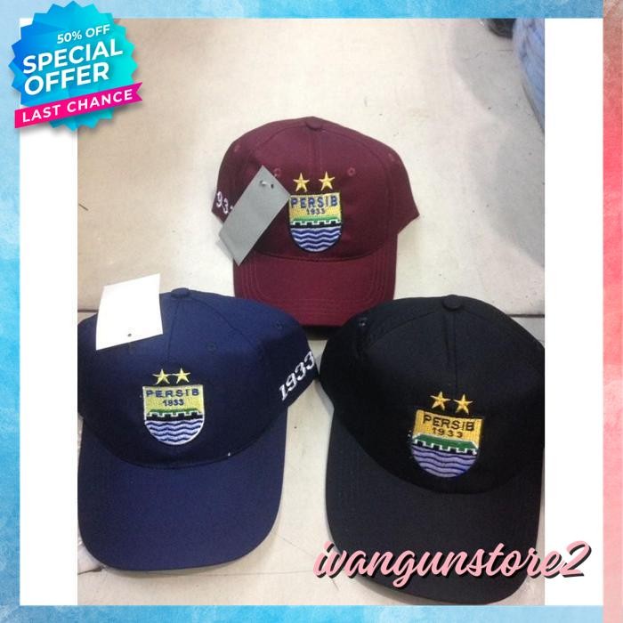 TOPI BASEBALL HAT CAP PERSIB BORDIR BANDUNG VIKING BOBOTOH POLOS CUSTOM OBRAL INDONESIA PRIA WANITA 