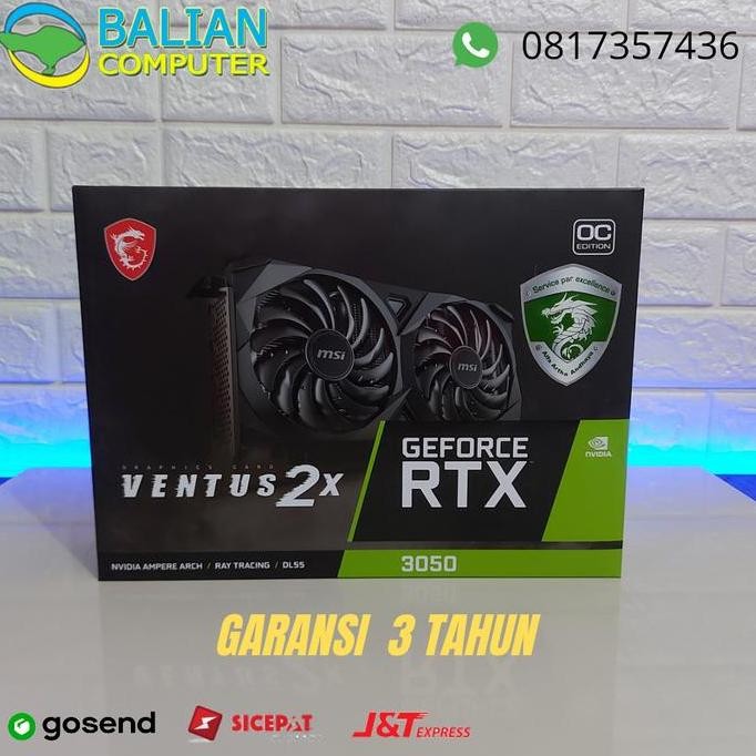 BEBAS ONGKIR - VGA MSI RTX 3050 8GB VENTUS 2X OC / RTX 3050 8GB / GEFORCE RTX 3050 8